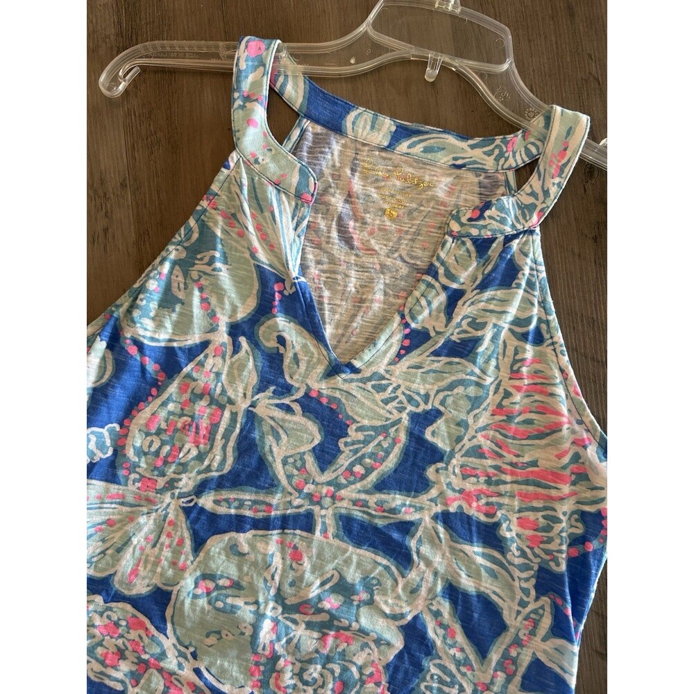 Lilly Pulitzer Into The Deep V-Neck Halter Tank Blouse Size S
